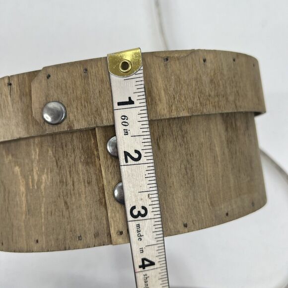 Primitive Old Time Wooden Ware Oval Shaker Style Box Decor Trinket Storage - Picture 13 of 13